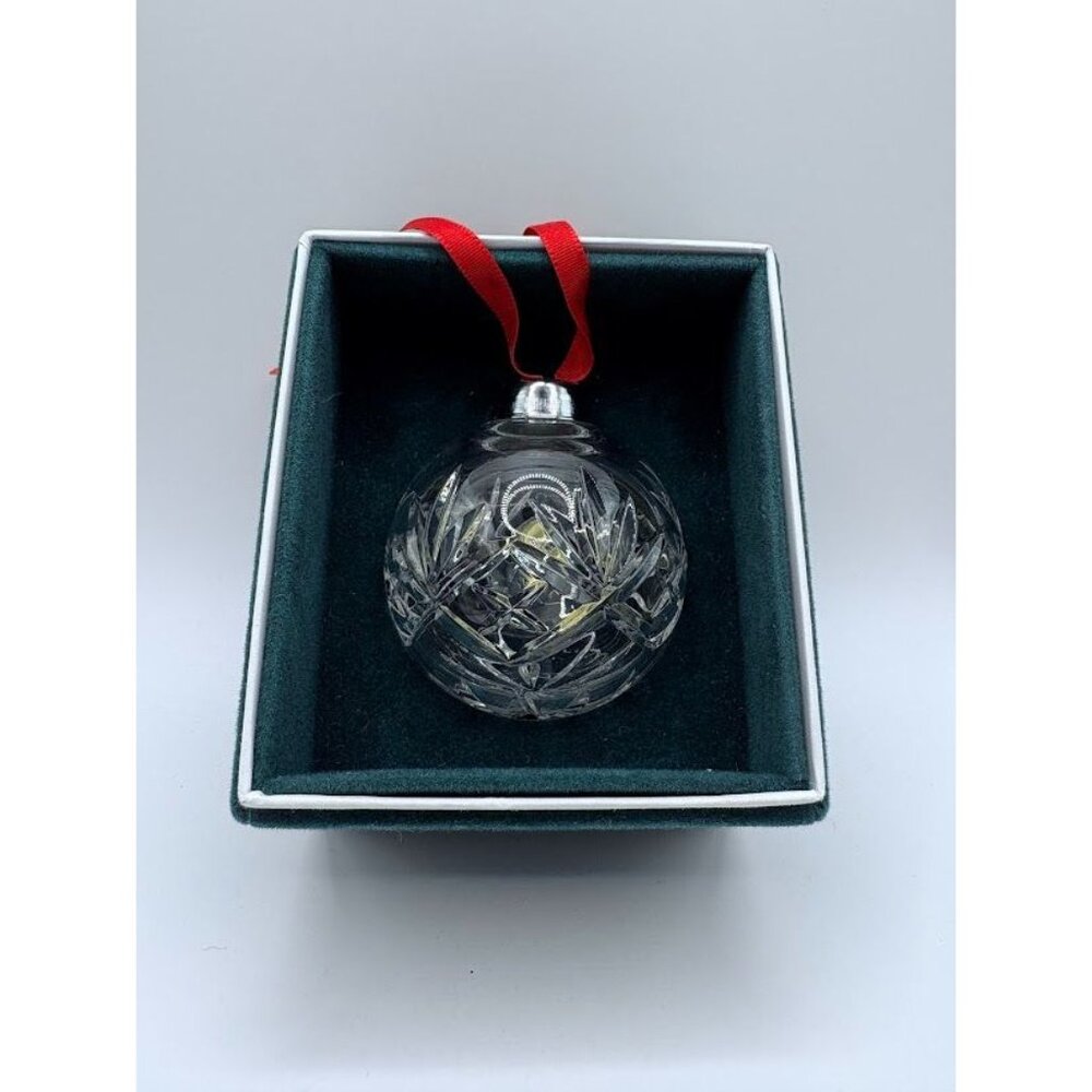 Hand-Cut Czech Crystal Christmas Ornament With Red Ribbon - Picture 9 of 11